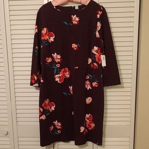 NWT Maroon Floral Dress